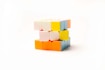 a stack of colorful blocks sitting on top of each other