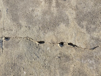 a close up of a crack in a concrete wall