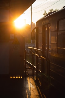 Sunset view with a taxi waiting at the SGR station, ready for the next trip.