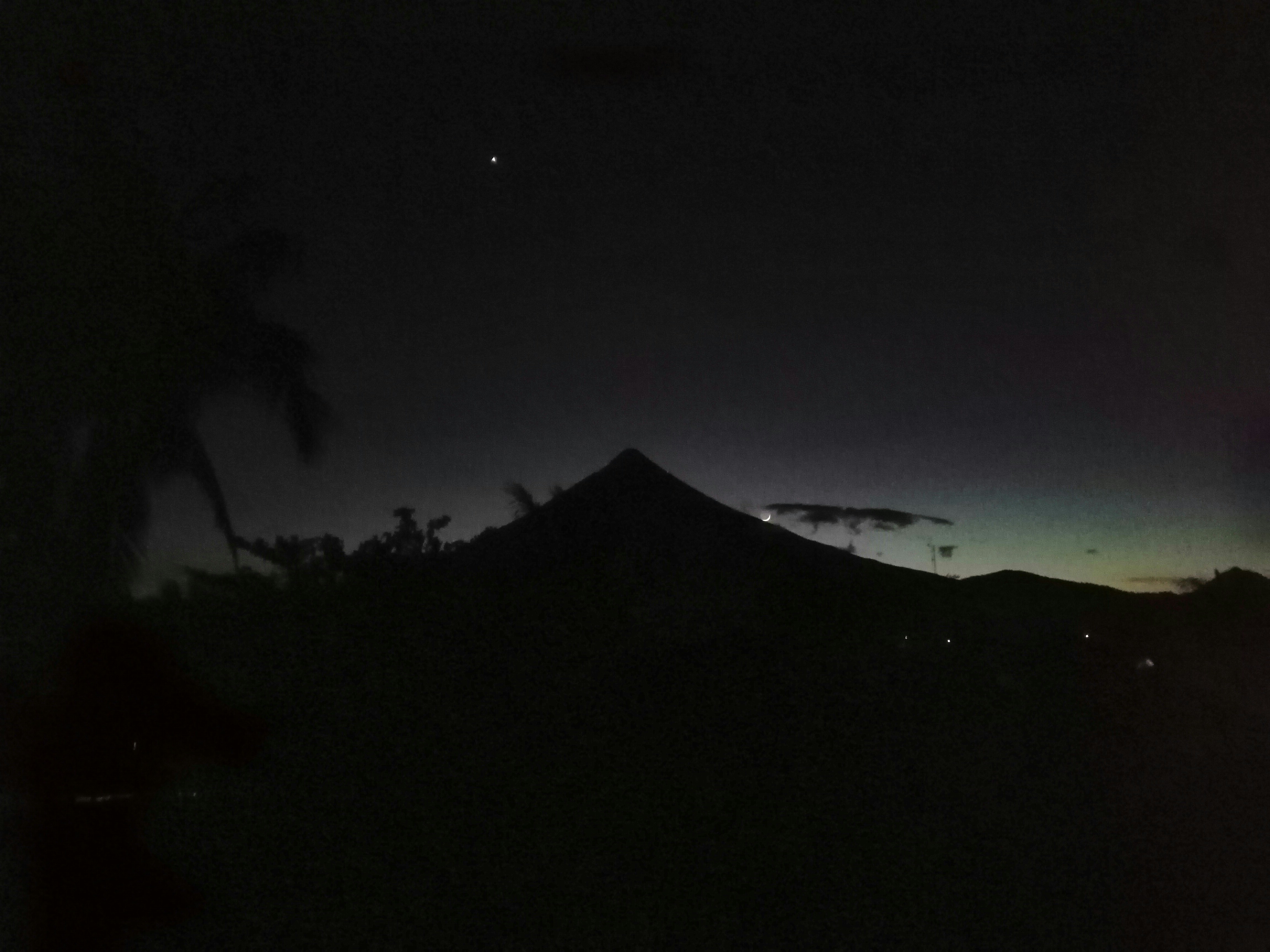 Night view of Mayon Volcano