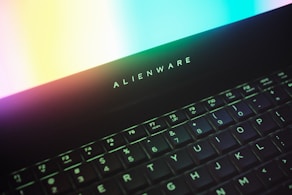 a close up of the keyboard of a laptop