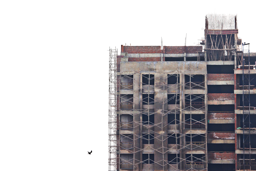 Indian building construction scaffolding