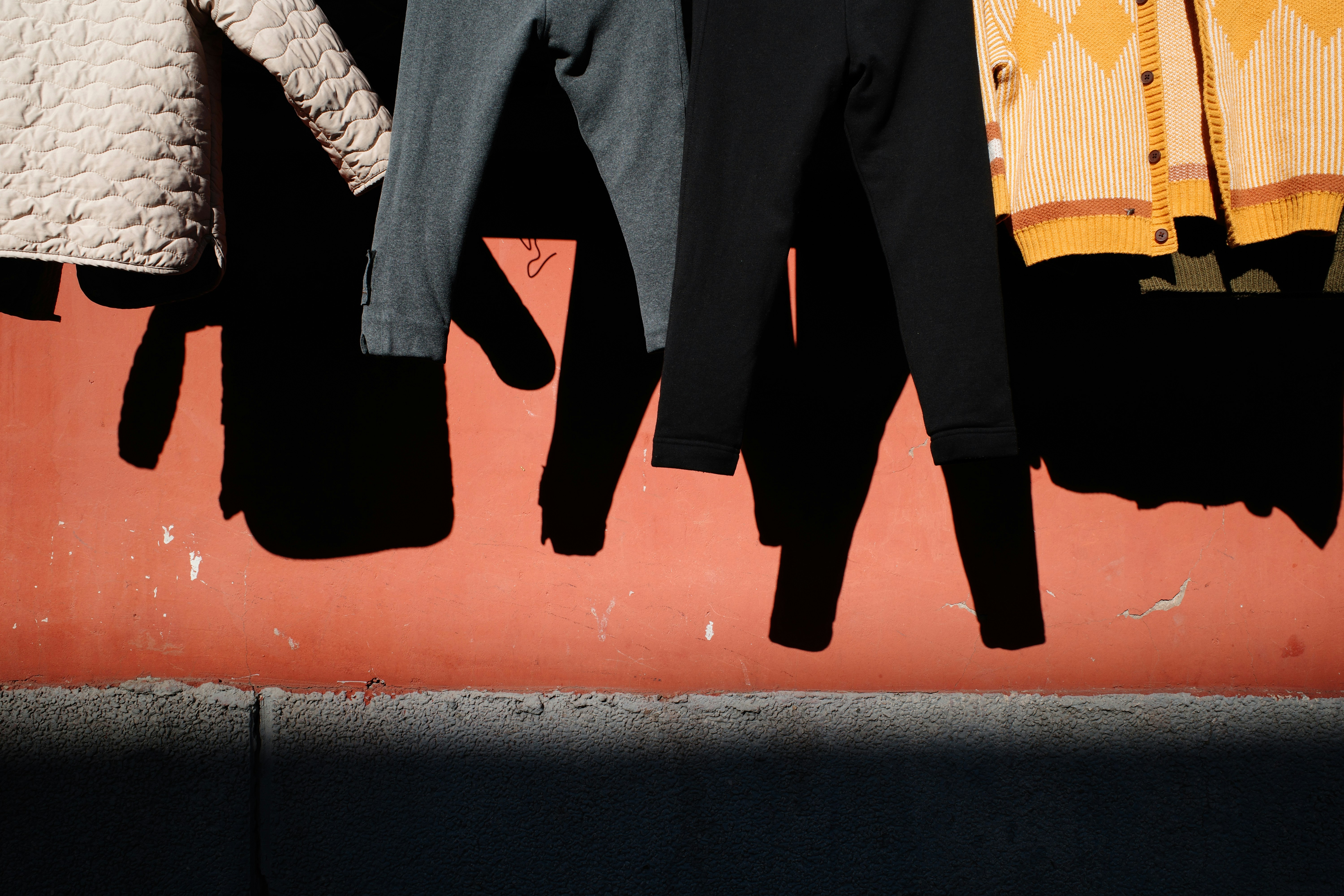 A group of clothes hanging on a clothes line photo Free Beijing Image
