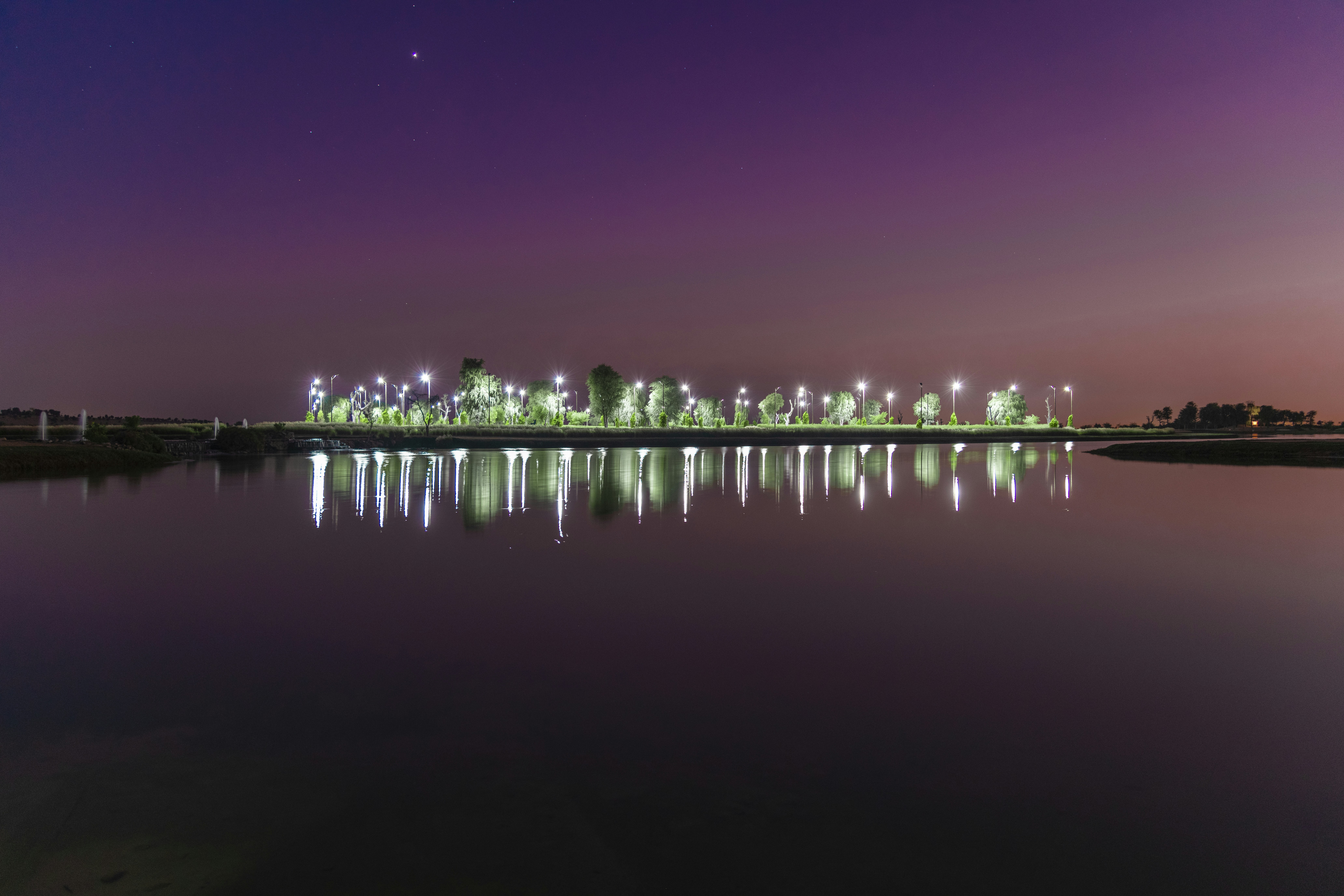 Expo2020Dubai lake at night.