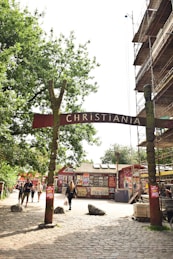 a street sign hanging from the side of a building