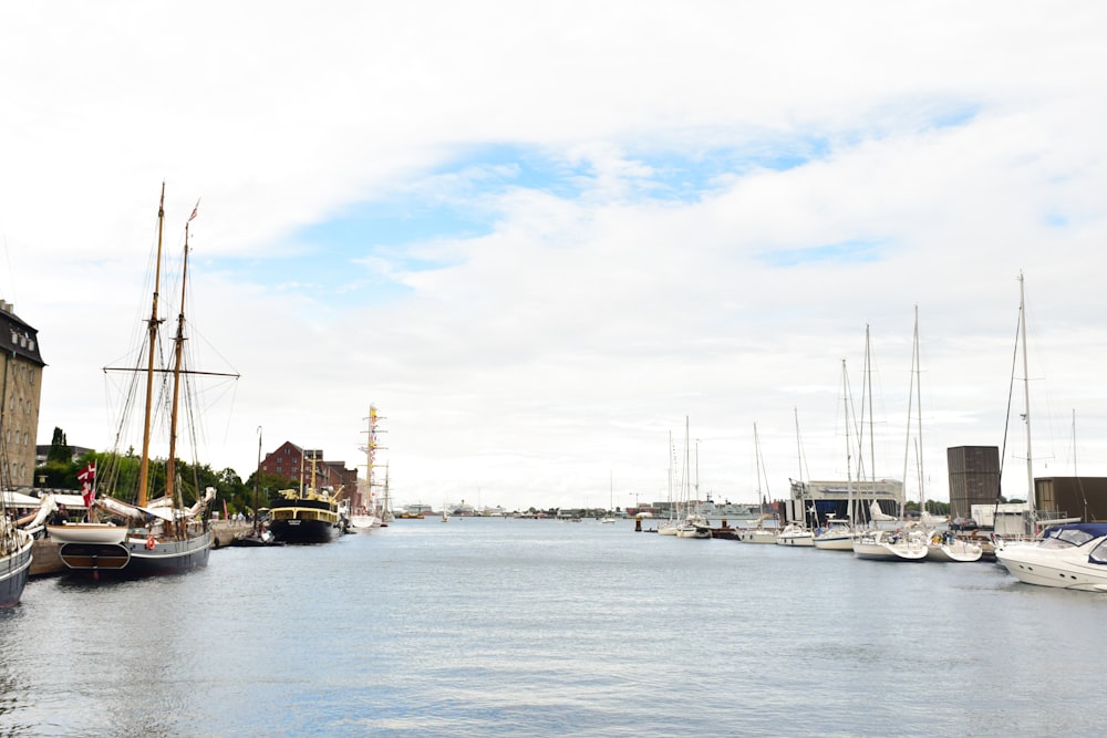 a body of water filled with lots of boats