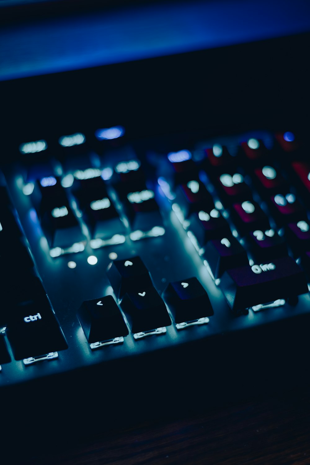 a close up of a keyboard on a table