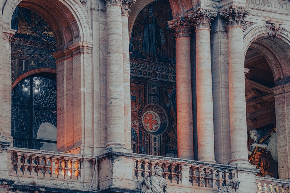 a large building with a clock on the front of it