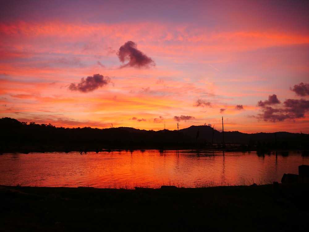 a beautiful sunset over a body of water