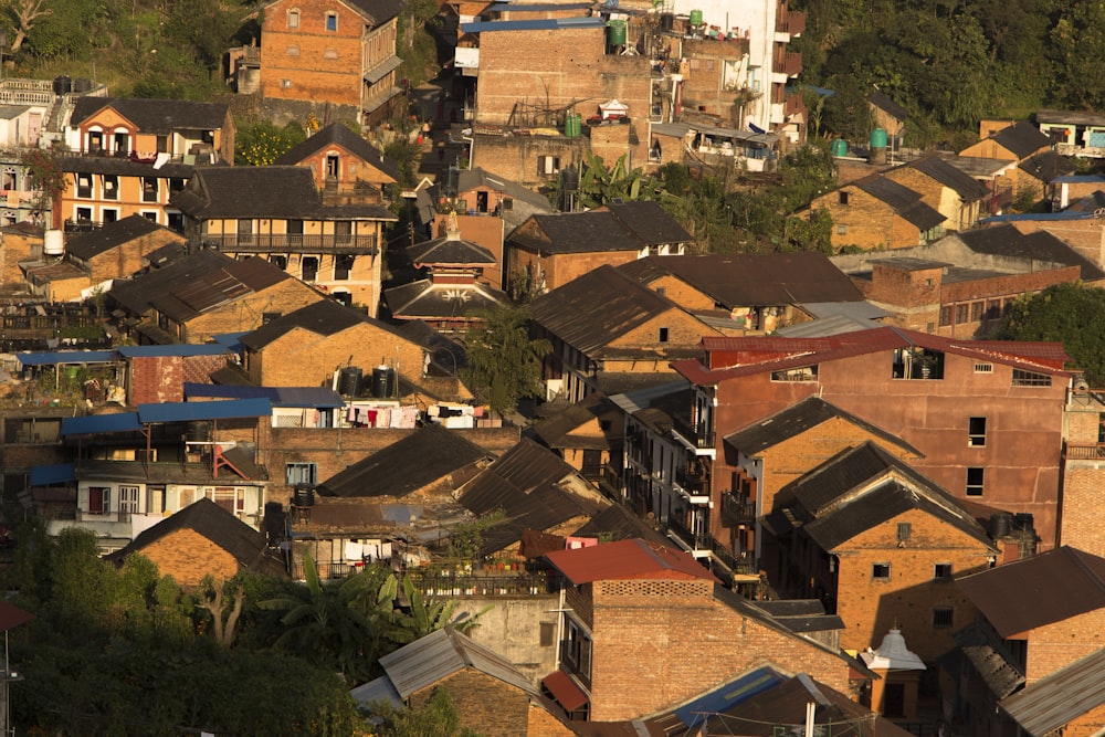 a view of a city with lots of houses