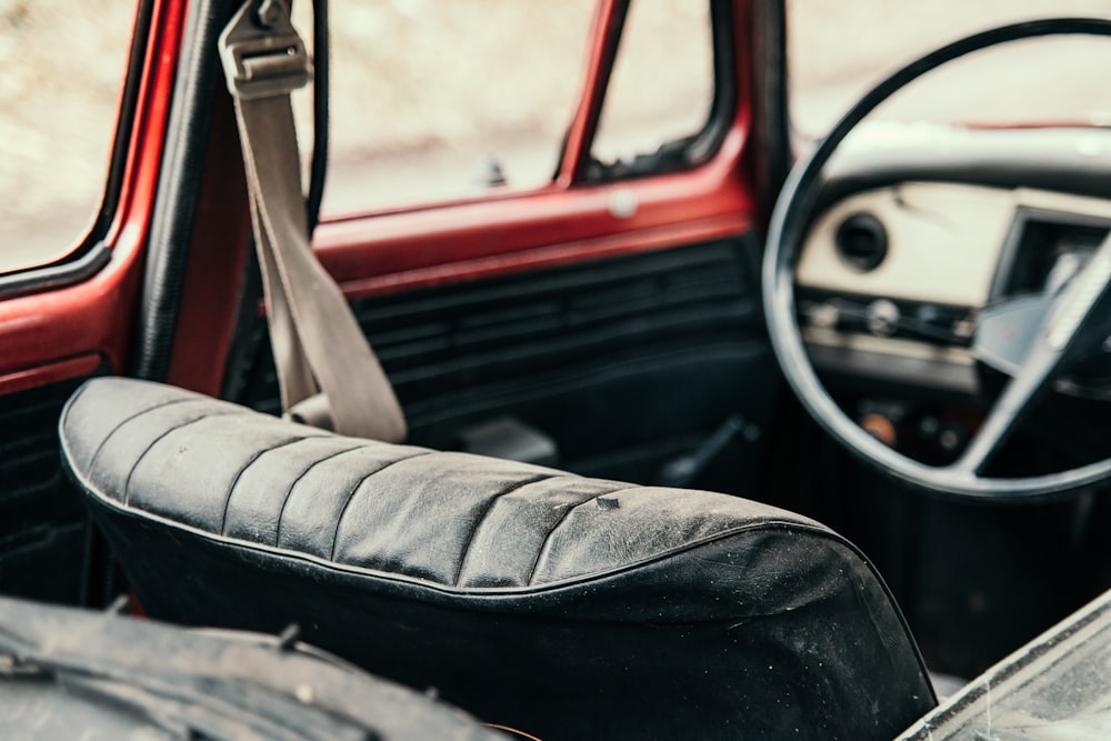 a passenger seat of a car