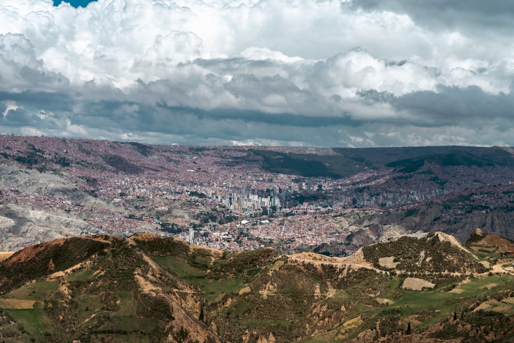 a view of a city from the top of a mountain