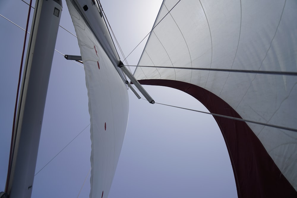 a view of the top of a sail boat