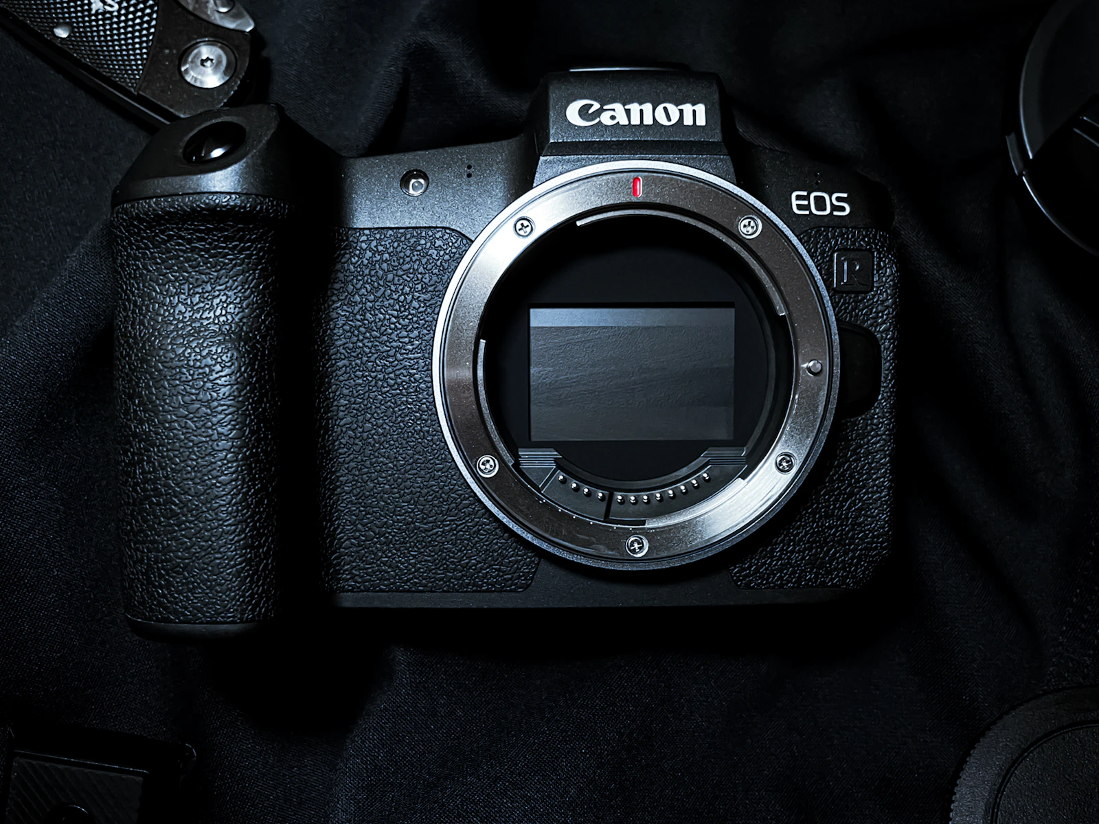 Canon EOS R mirrorless body, sensor visible