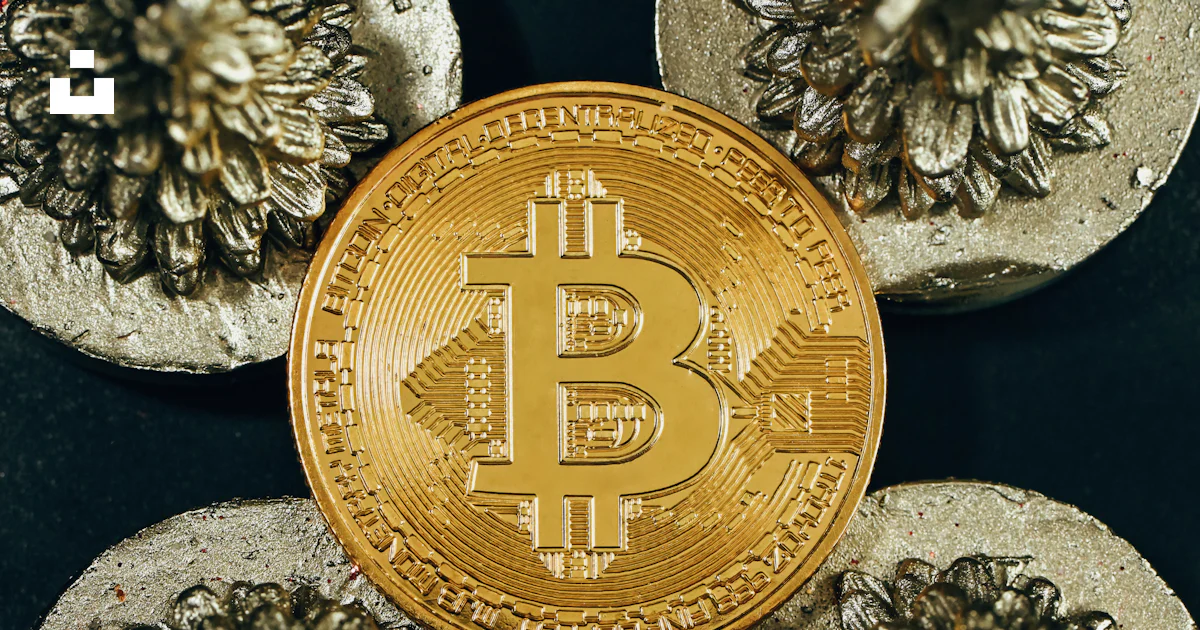 A bit coin sitting on top of a pile of rocks photo – Free ...