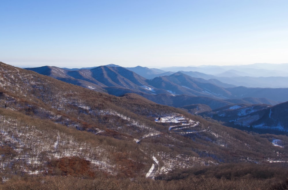 a view of the mountains from a high point of view