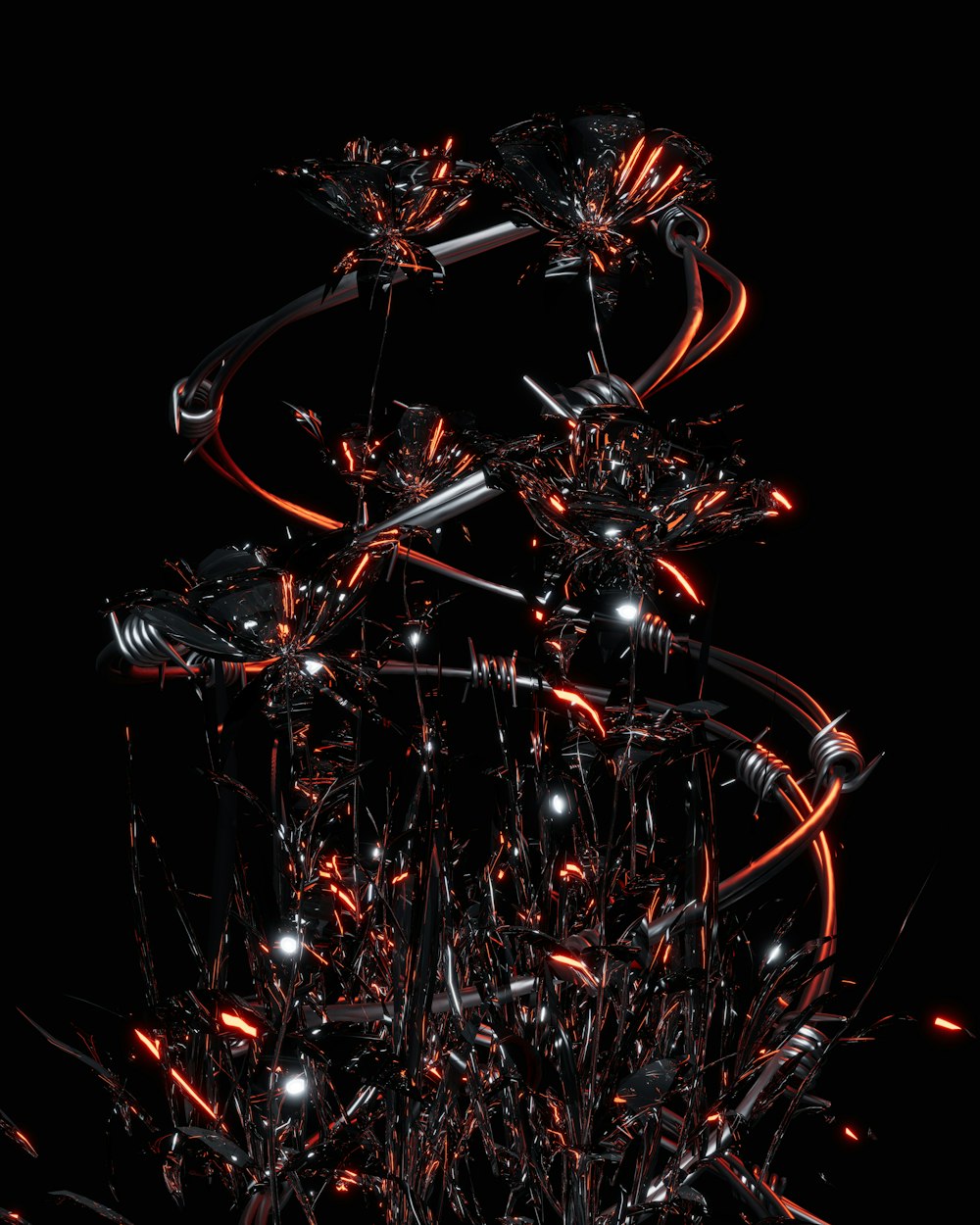 uma imagem gerada por computador de um monte de fios