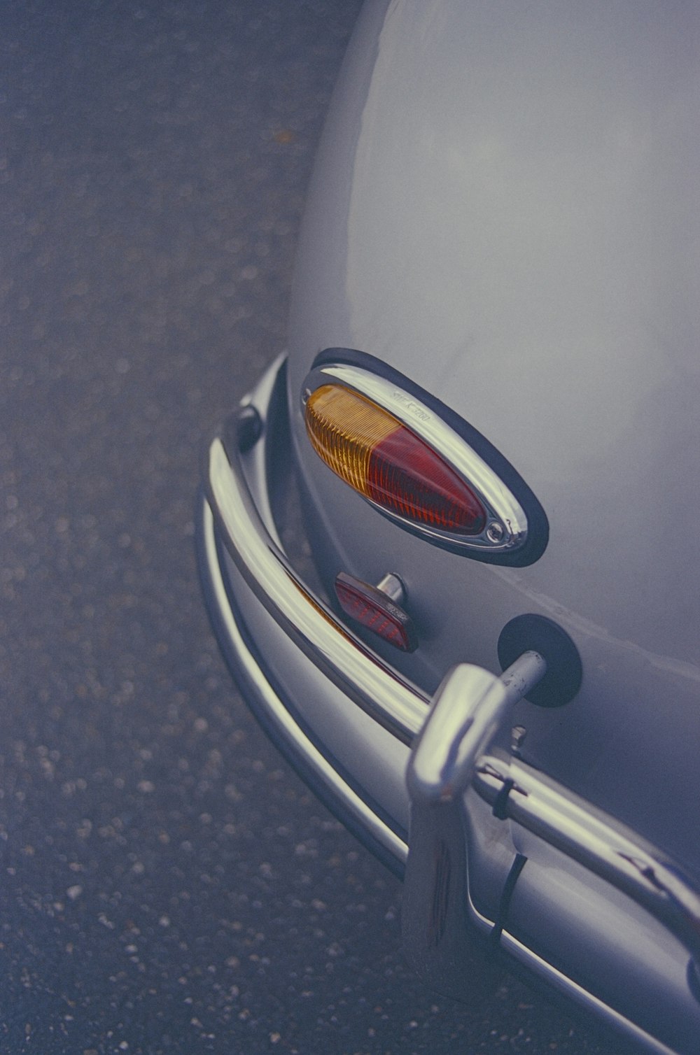 a close up of the tail light of a car