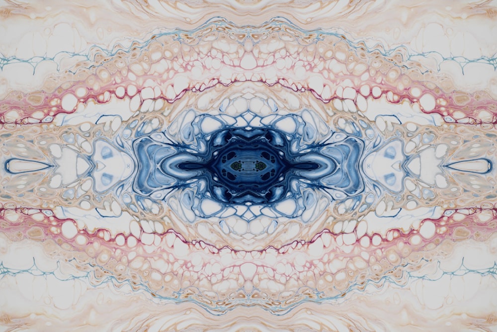 an abstract image of a blue and white flower