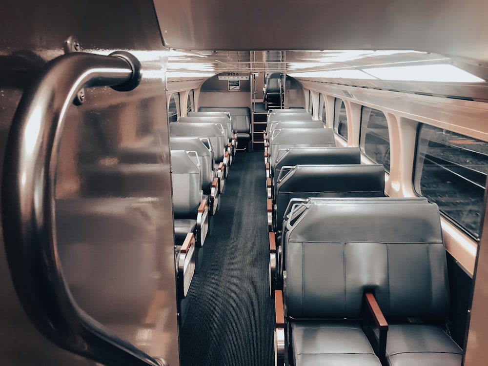 a train car filled with lots of seats