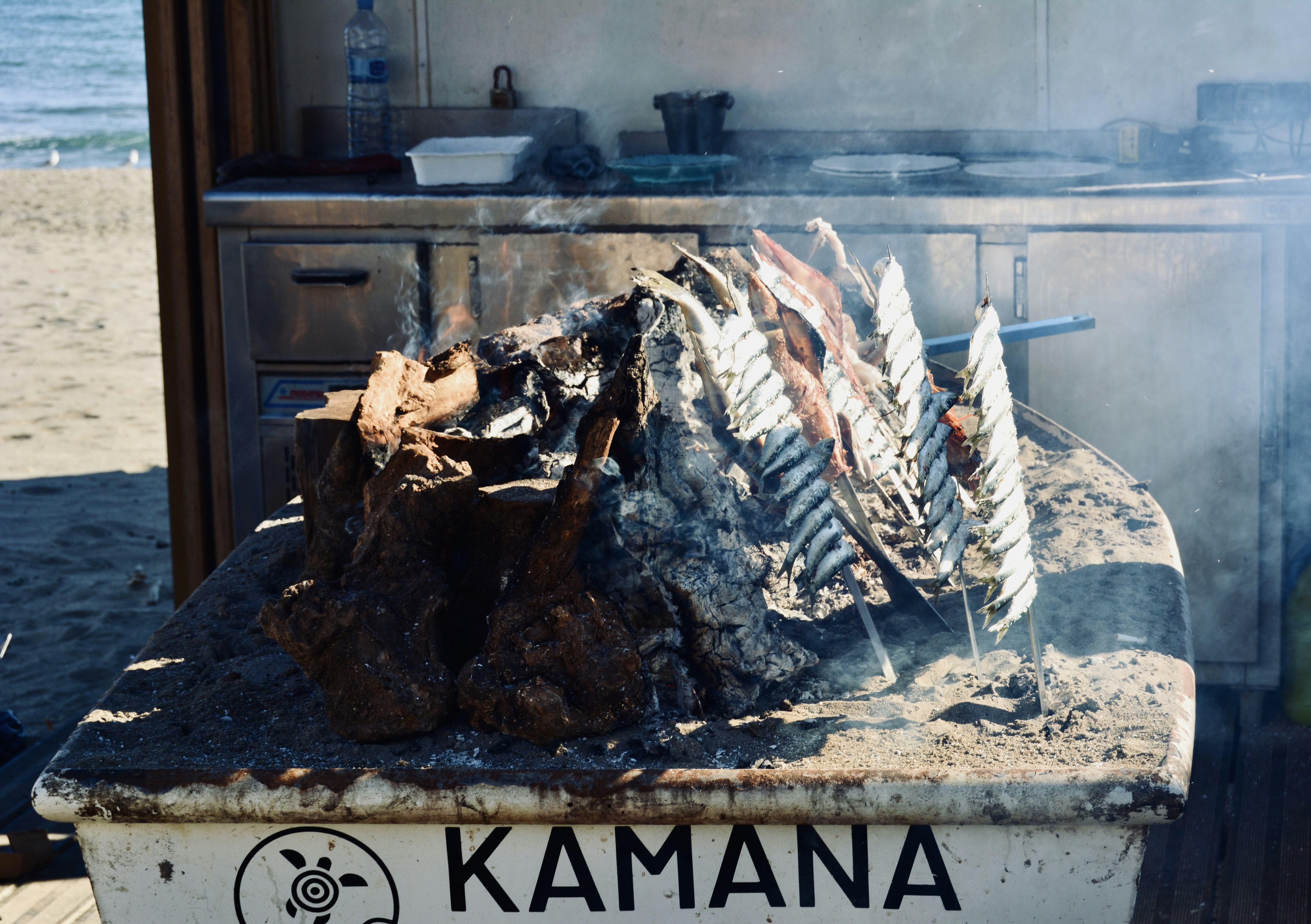 a grill that has some food on it