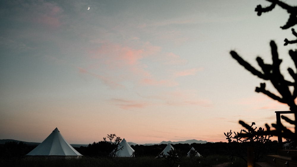 a couple of tents sitting next to each other