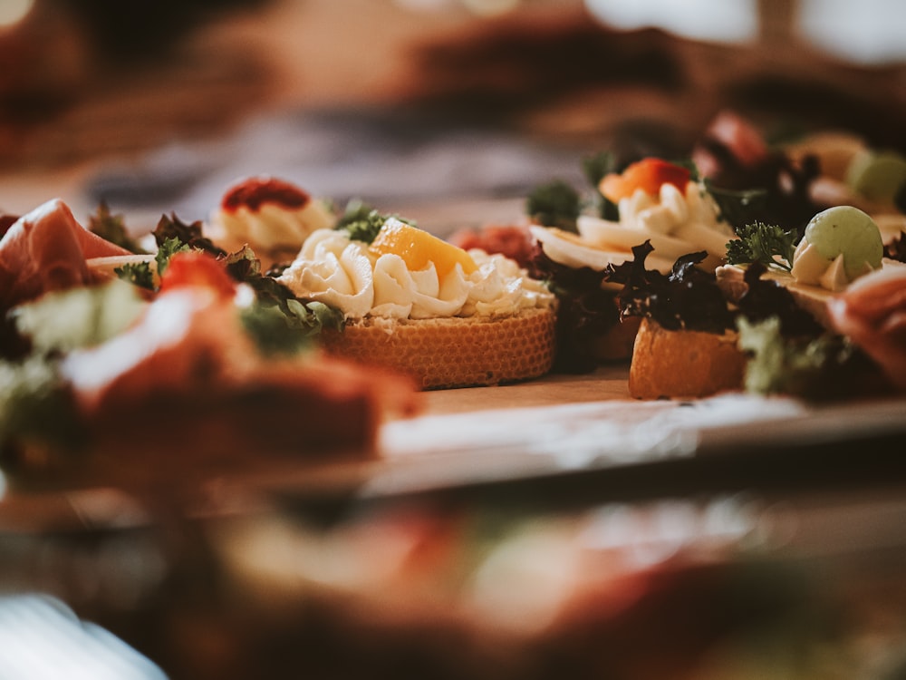 a close up of a plate of food on a table