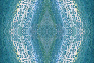 a blue, green and white abstract painting