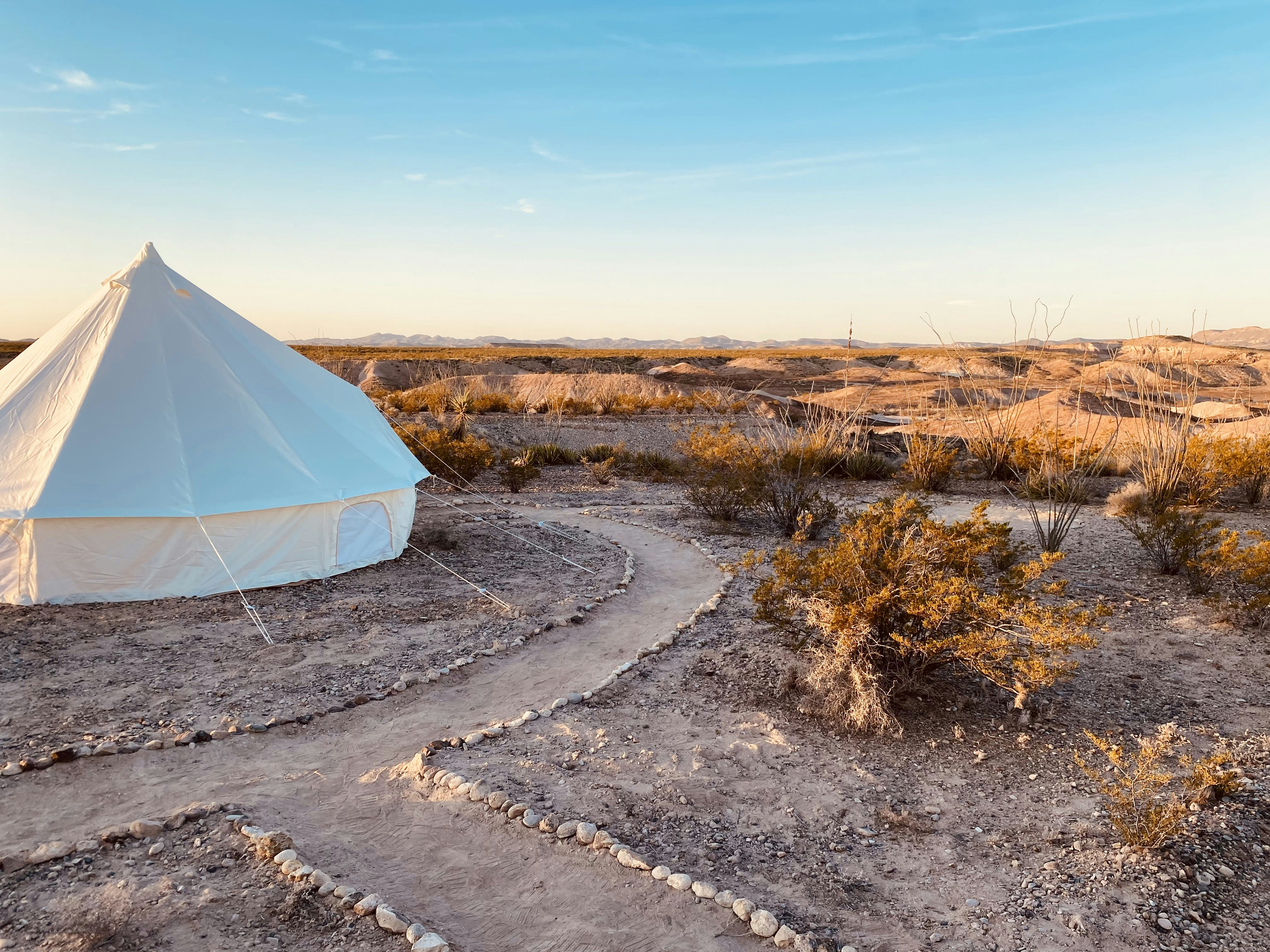 Desert Rose glamping experience near Big Bend National Park.