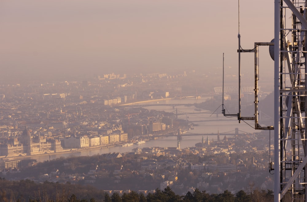 a view of a city from a tall building