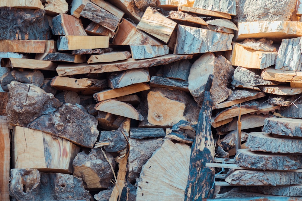 a pile of wood sitting next to each other