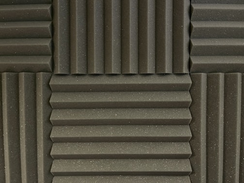 Close-up of decorative foam panels on a wall.