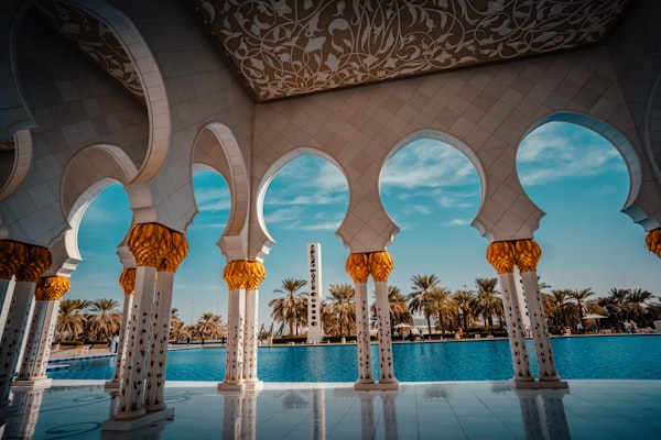 Hammam spa with arches and pool