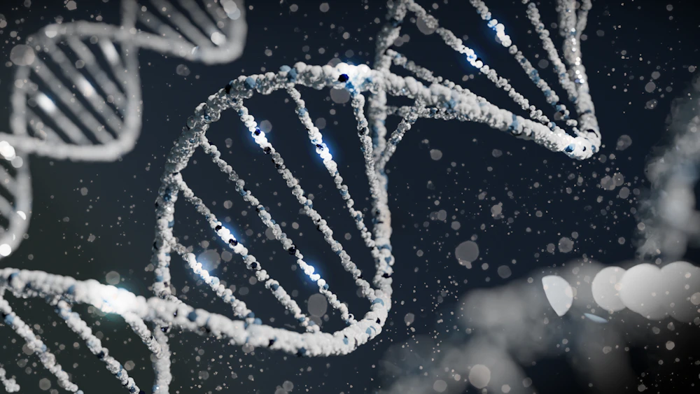Glowing DNA double helix