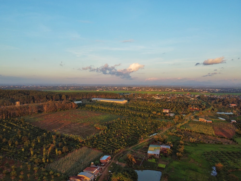 a bird's eye view of a rural area