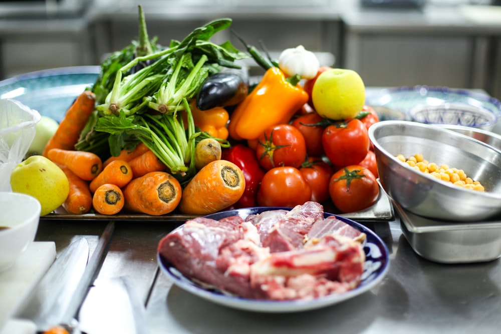 a bunch of food that is on a table