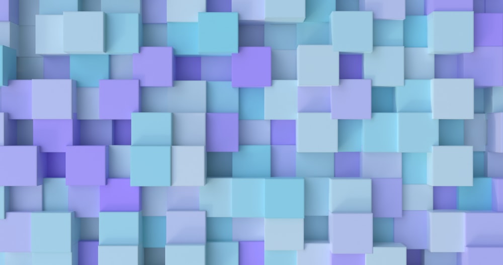 a blue and purple background with squares