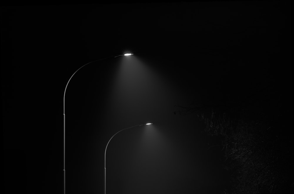 a black and white photo of a street light