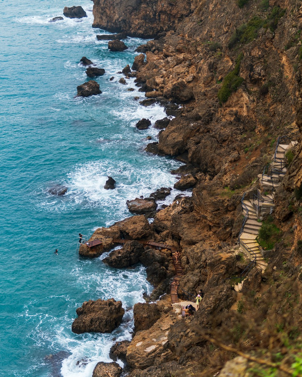 a view of the ocean from a cliff