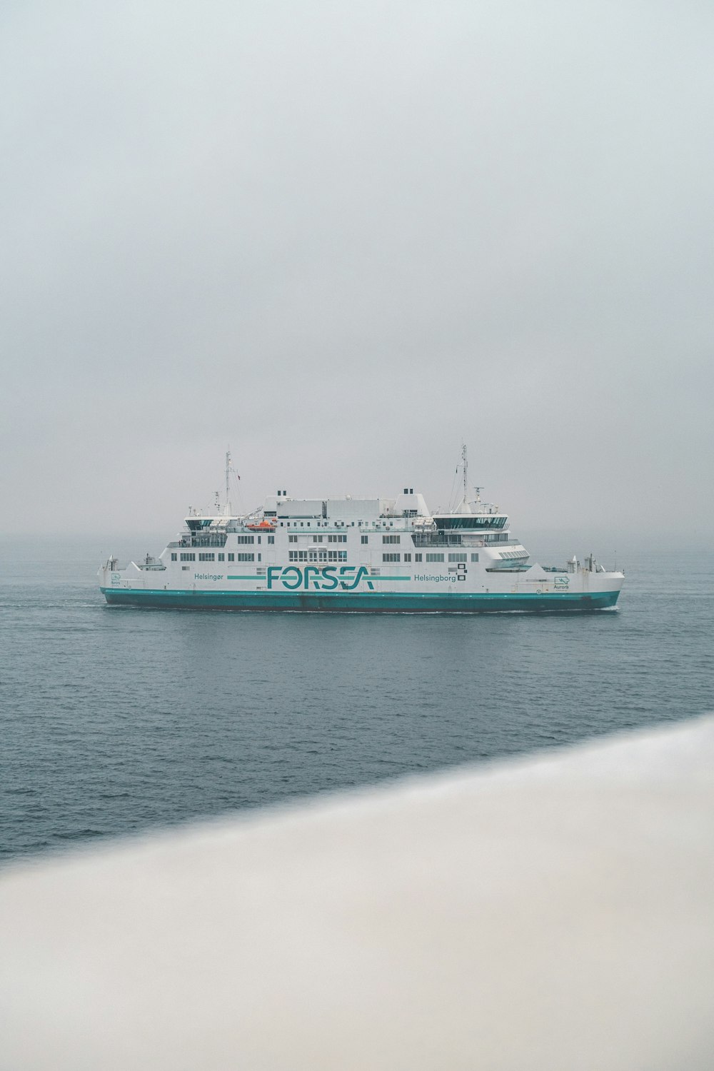 a large boat in the middle of the ocean