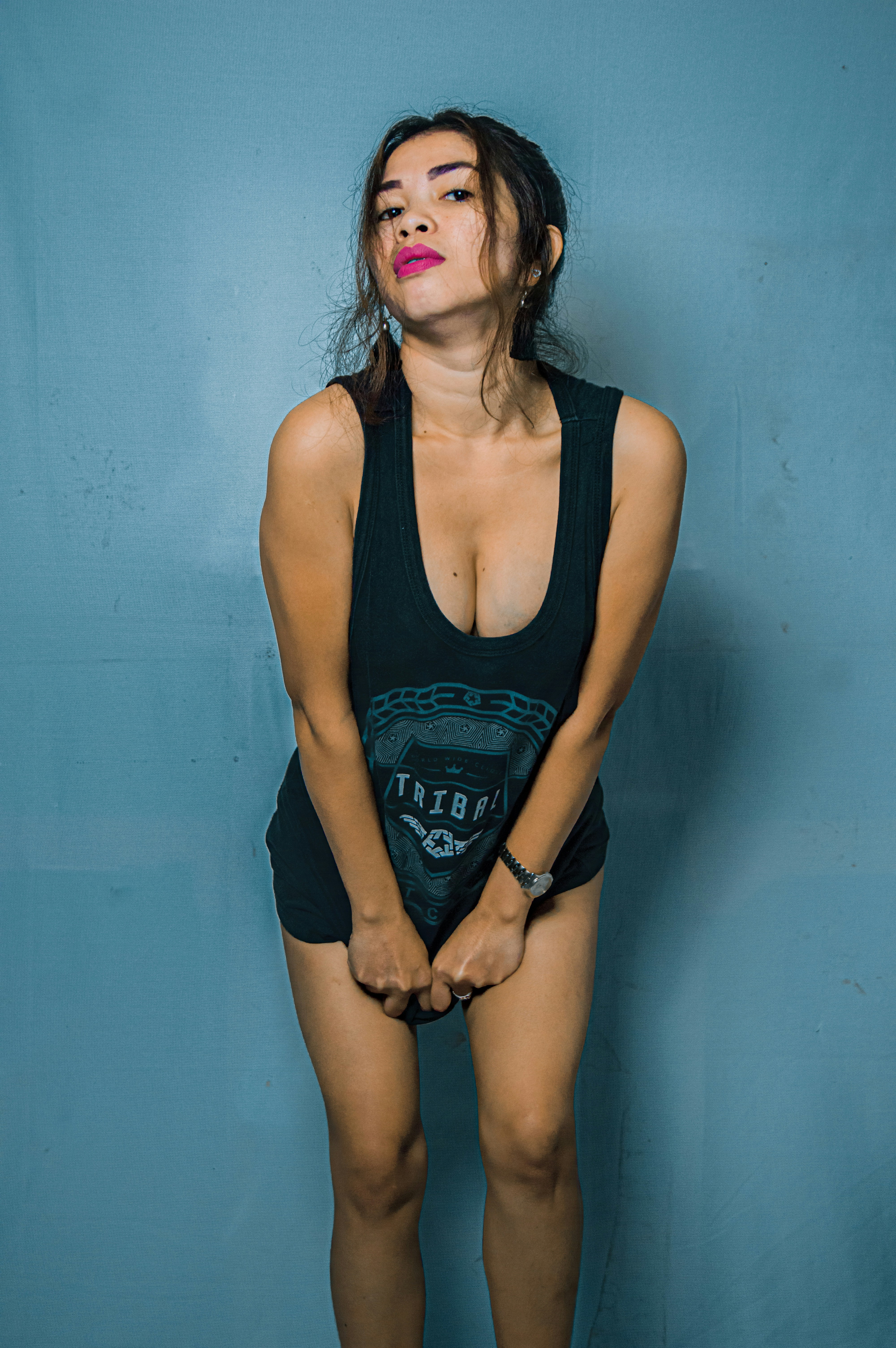 a woman in a bathing suit posing for a picture