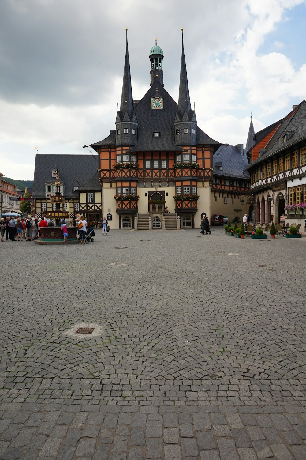 a large building with a clock tower on top of it