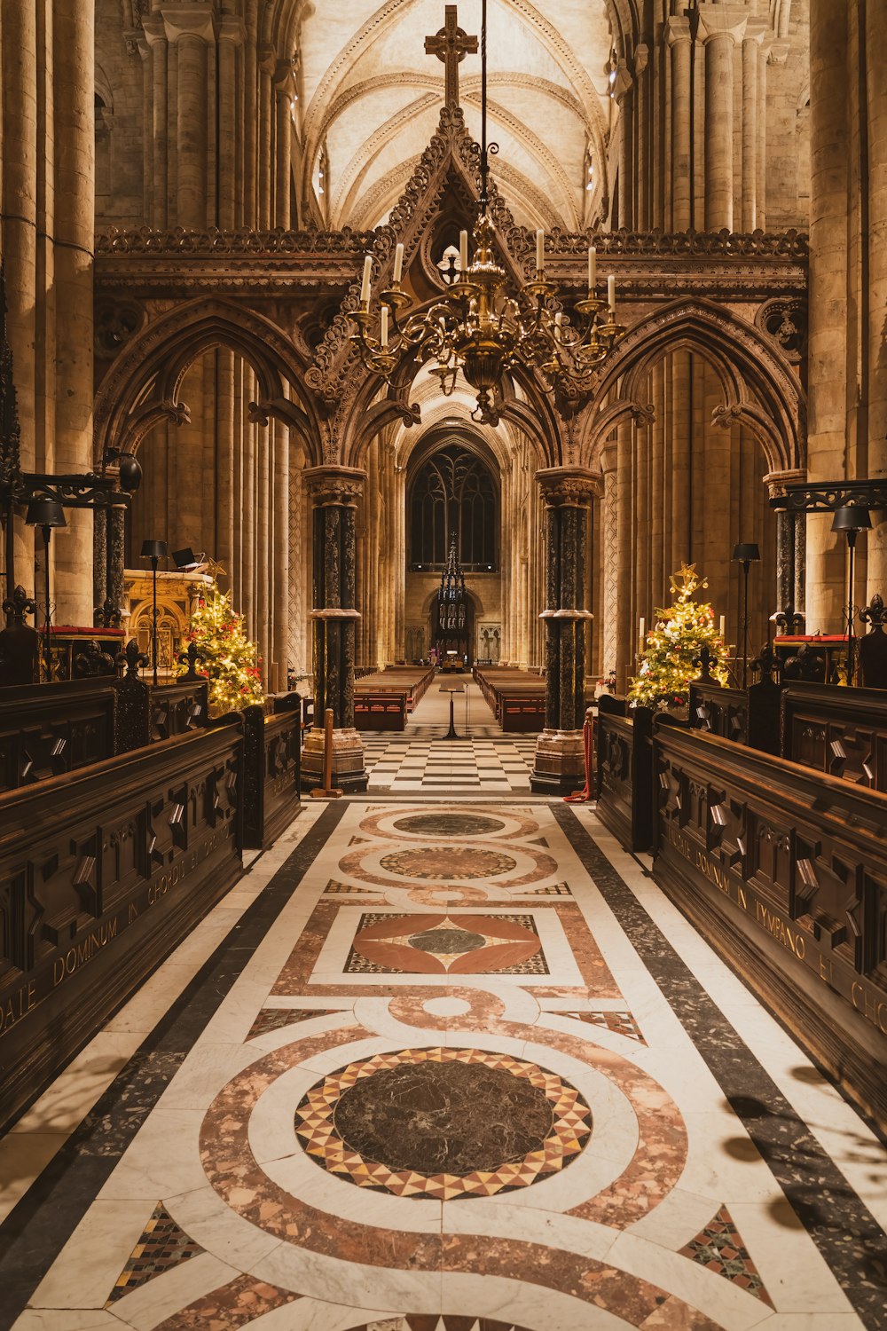 a large cathedral with a very fancy floor