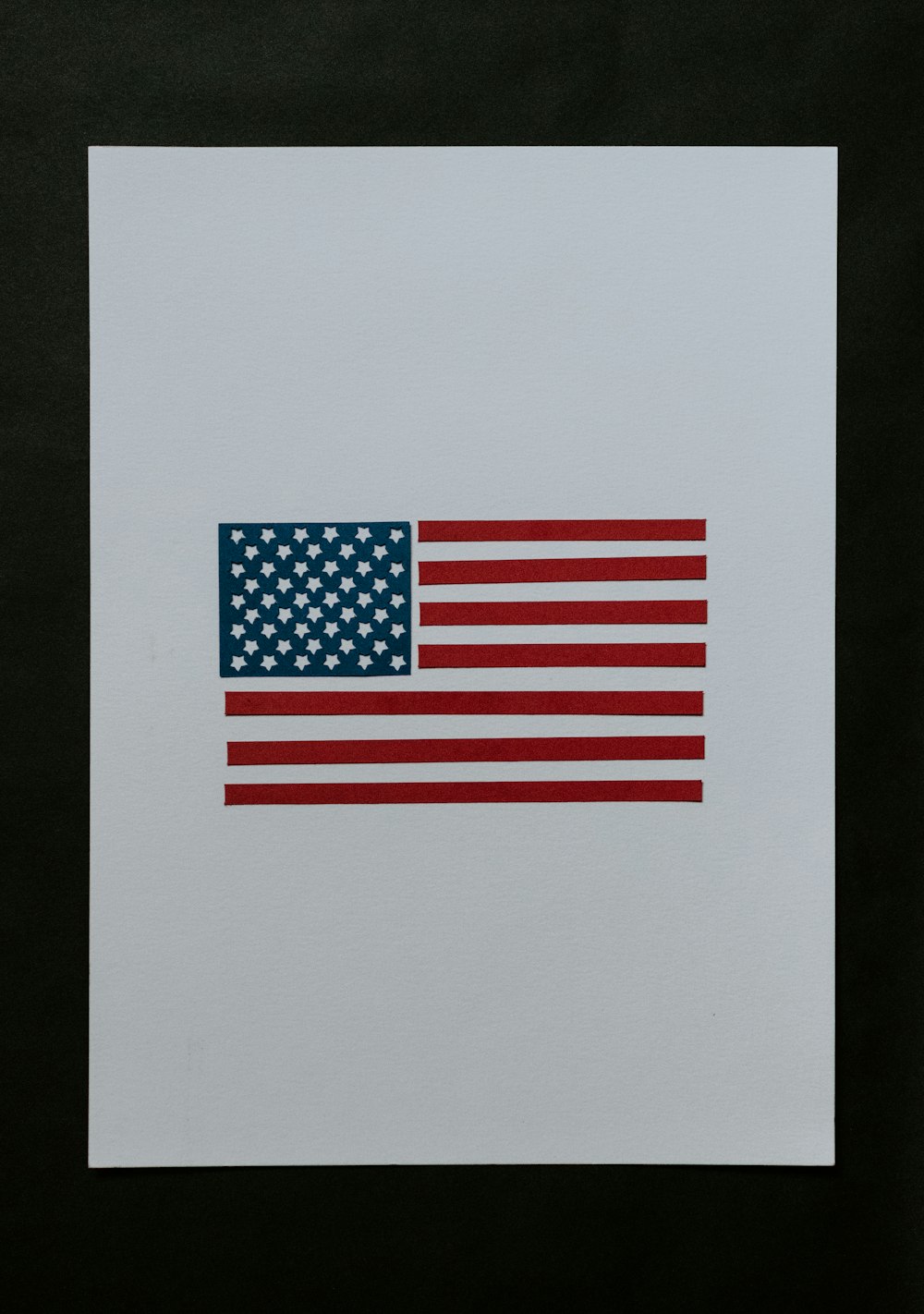 a picture of an american flag on a piece of paper