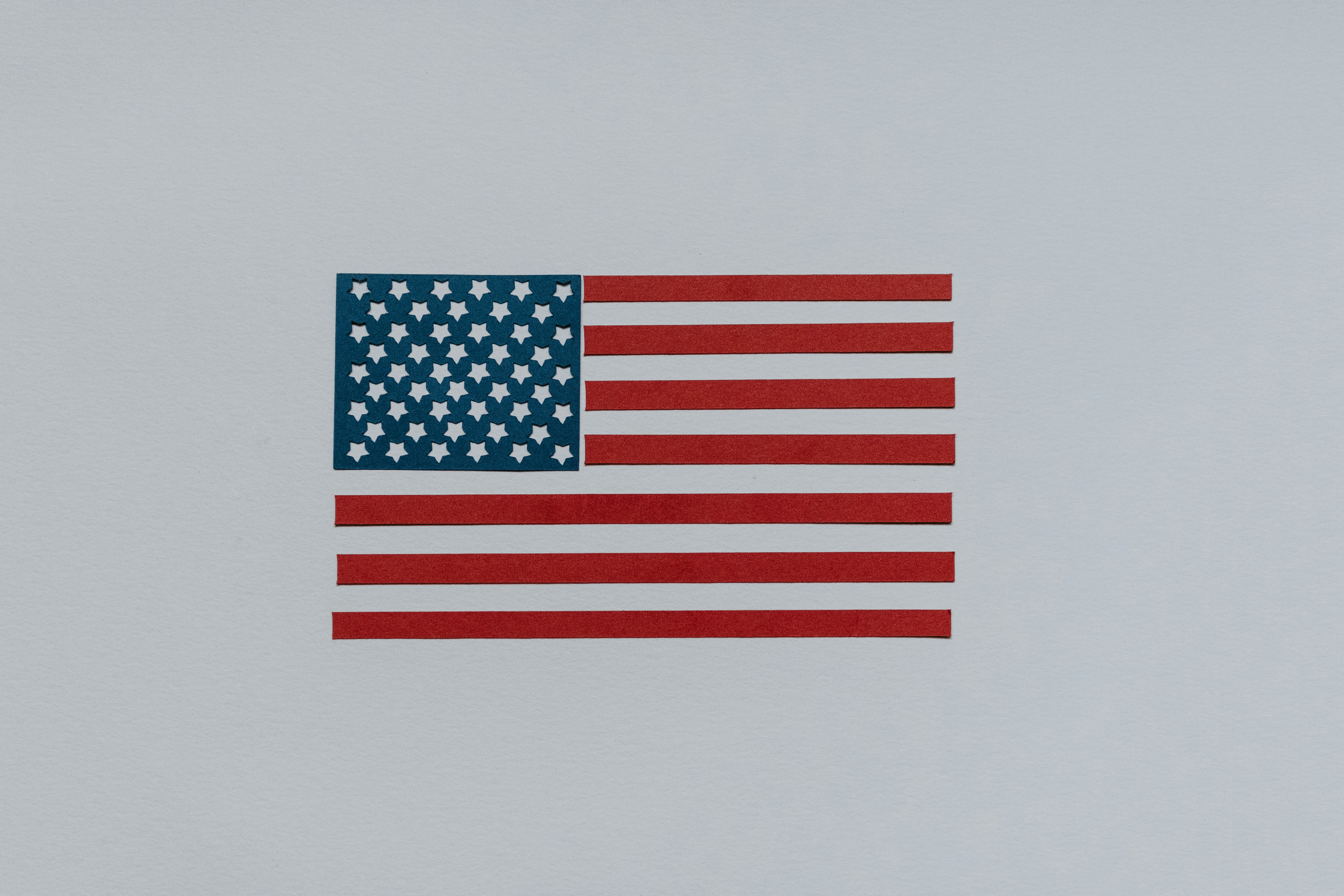 American flag cut out of paper