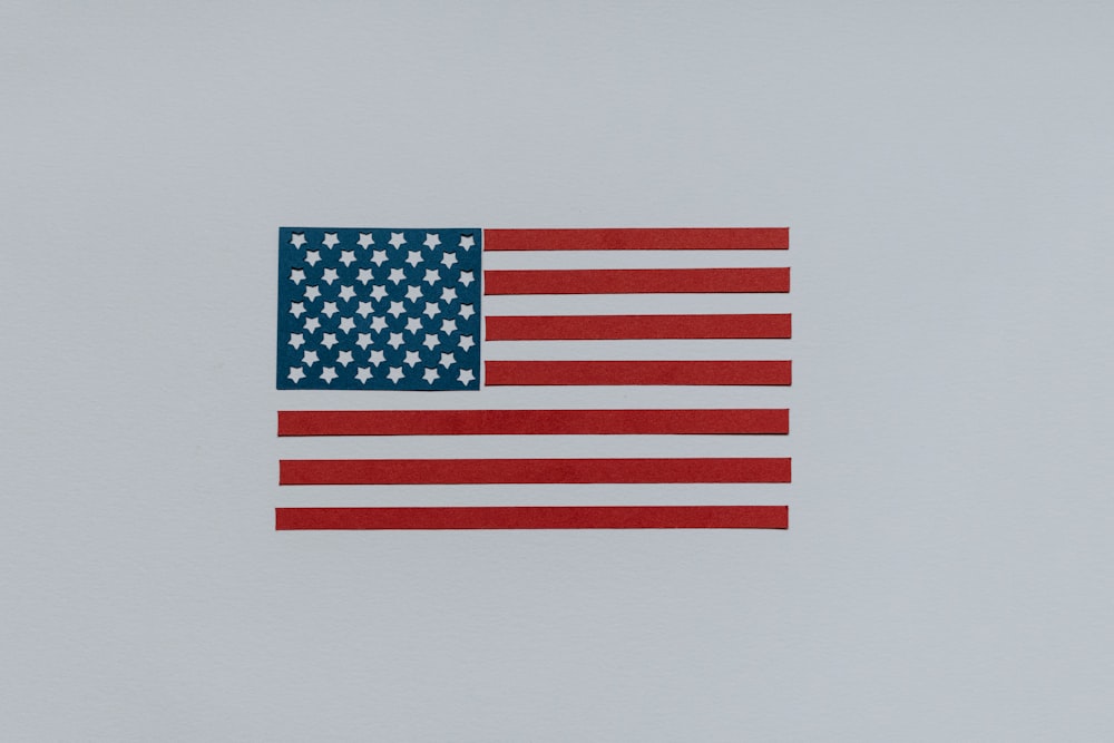 an american flag on a white background