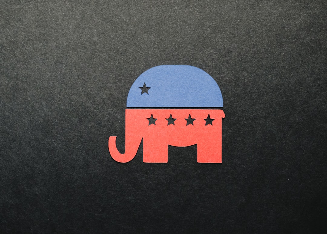 Symbol of Republican party cut out of paper