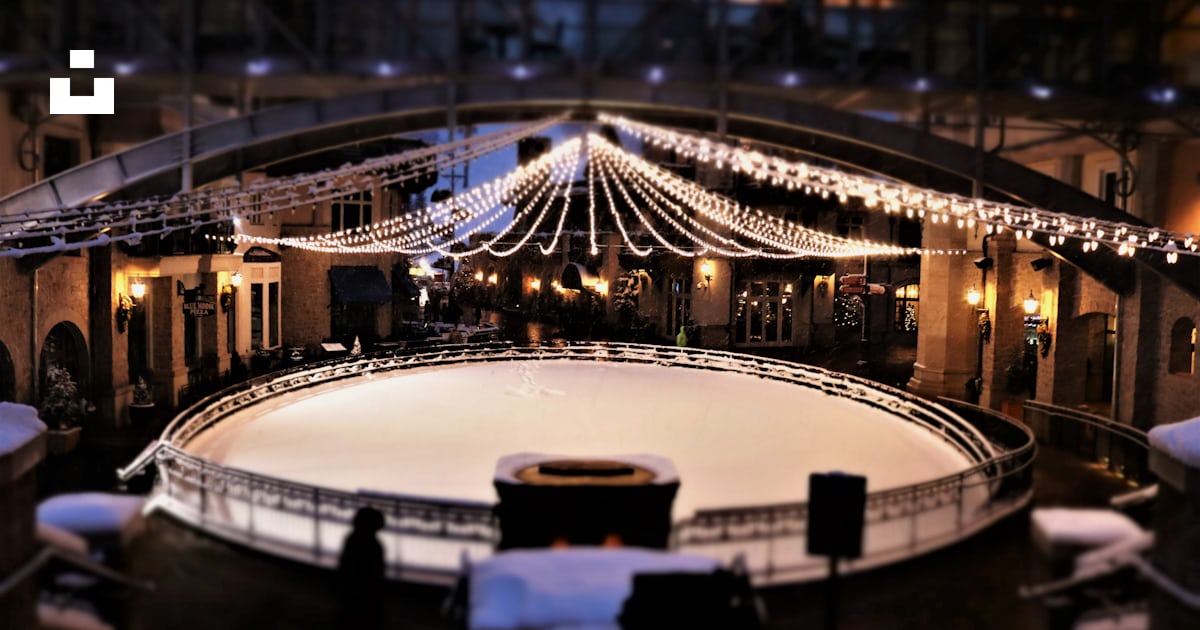 An overhead view of a skating rink at night photo โ Free Colorado Image ...