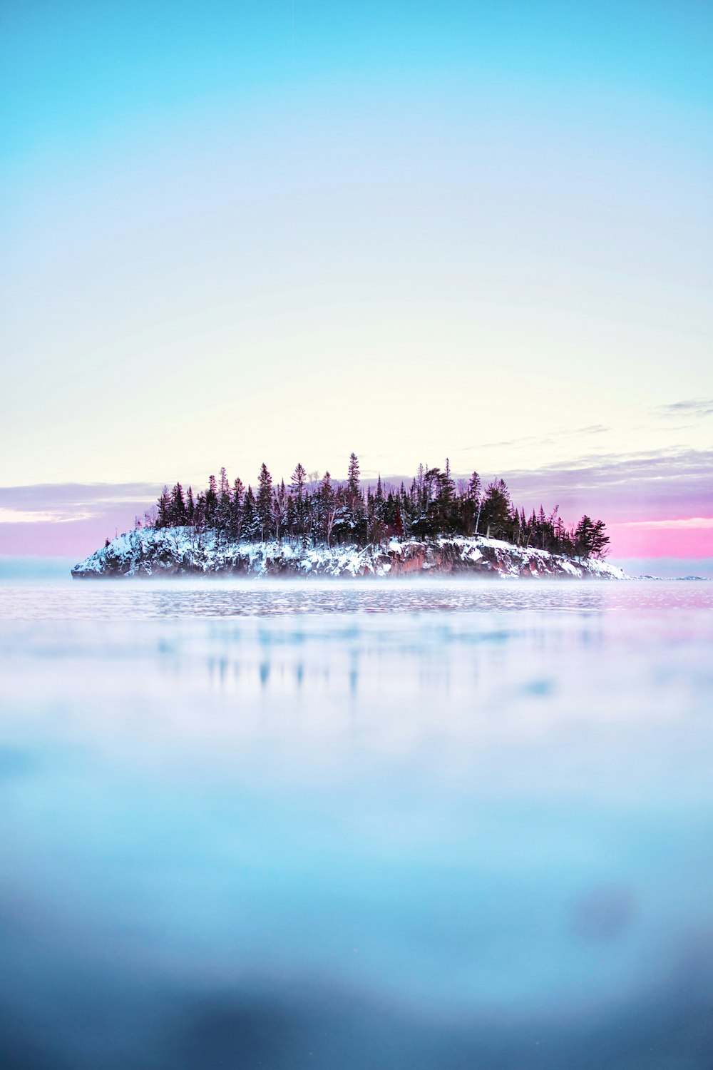 a small island in the middle of a body of water