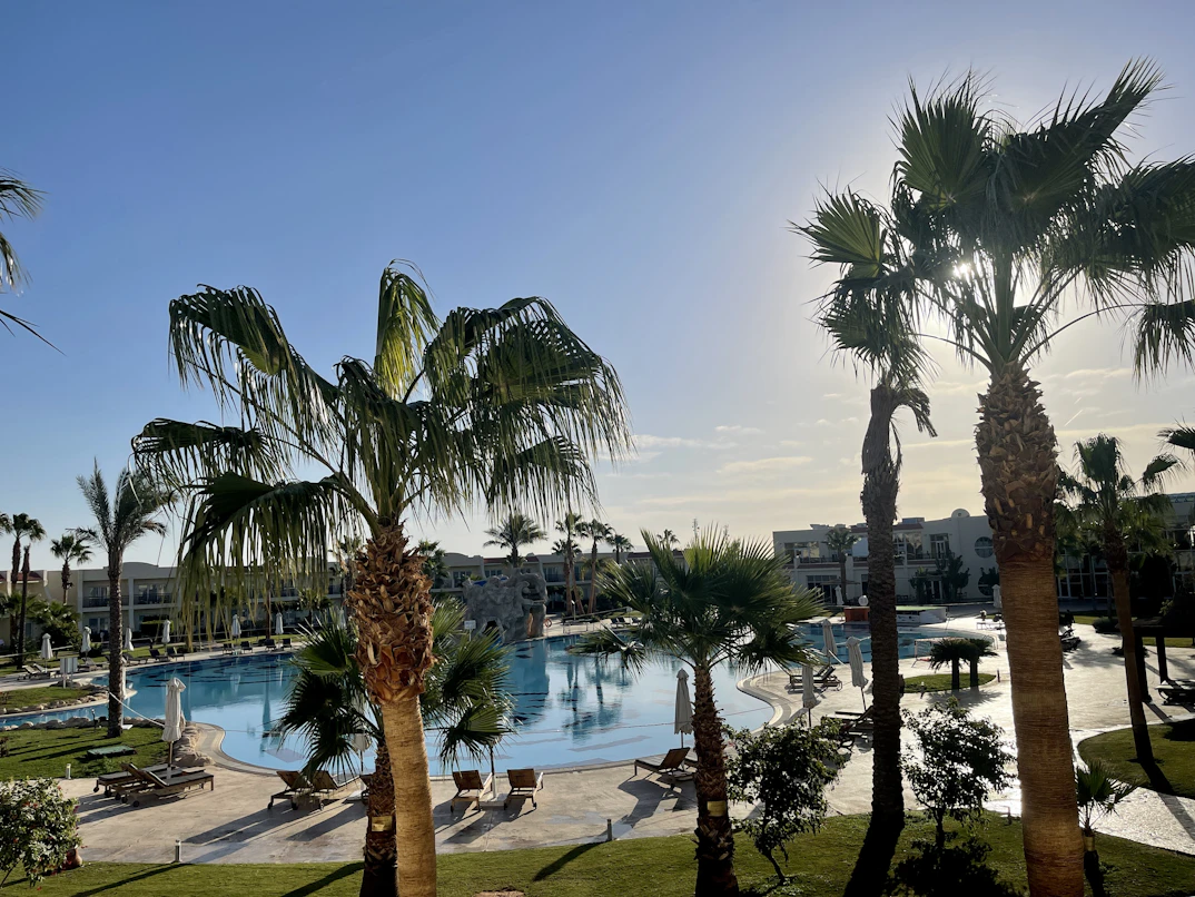 Resort swimming pool overlooking the sea